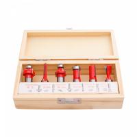 Изображение 300.009 Набор фрез 6шт. DELTA TOOLS пазовые, обгонные, галтель, калевка, ласточкин хв. S=12